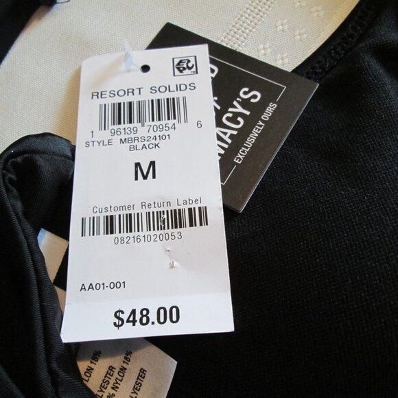 Bar III Women's Resort Solids Ring-Detail Tie-Back Bikini Top NWT Sz M - Picture 8 of 8